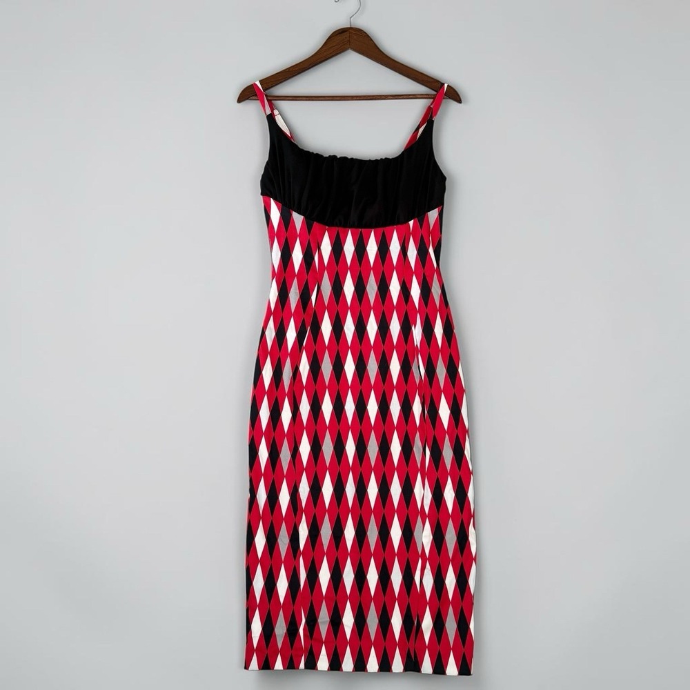 Pinup Couture Harlequin Print Varla Wiggle Dress retro vintage style geometric L